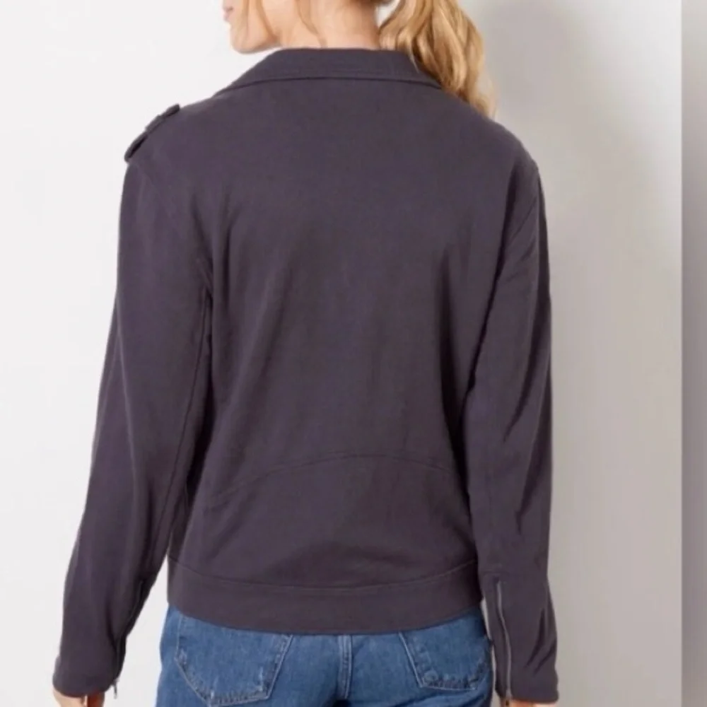 Evereve Women's Dark  Gray Biker Jacket - S charcoal gray   ,cotton.  NWOT